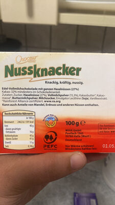 Nussknacker - Vollmilchschokolade - Ingredients