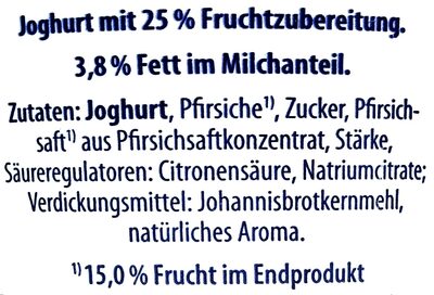 Premium-Joghurt - Pfirsich - Zutaten