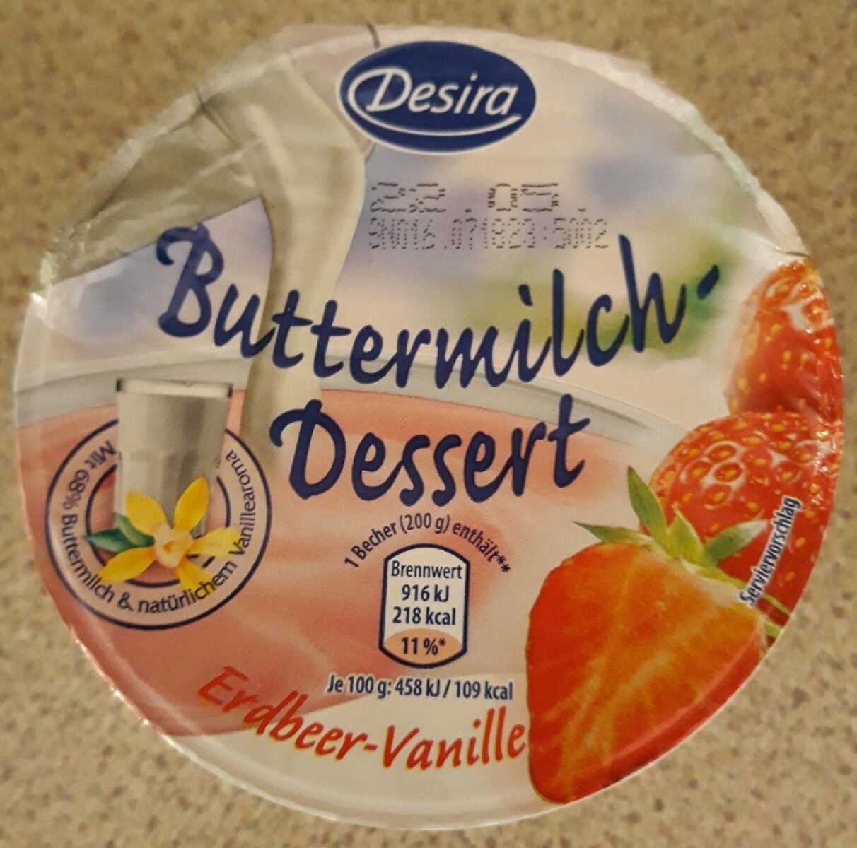 Buttermilch-Dessert Erdbeer-Vanille - Produkt