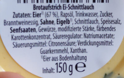 Brotaufstrich Ei-Schnittlauch - Ingredientes - de