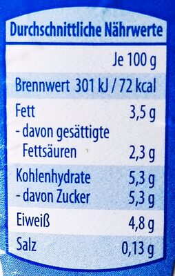 Joghurt 3,5% Fett - Nährwertangaben