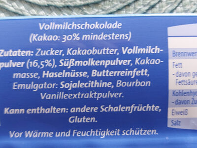 Alpenmilchschokolade - Ingredients - de