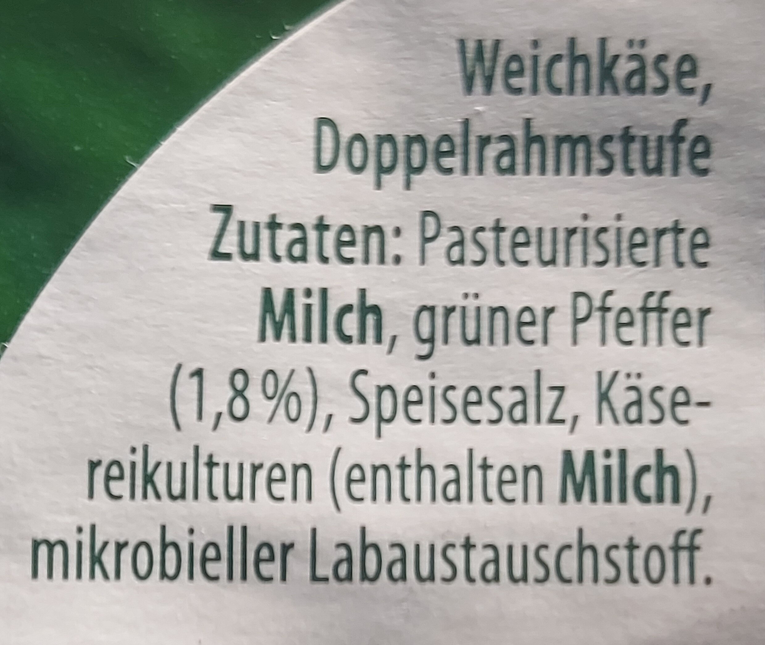 Hofburger Cremiger Weichkäse Pfeffer - Ingrediënten - de