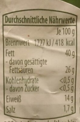 Hofburger Cremiger Weichkäse Pfeffer - Nutrition facts