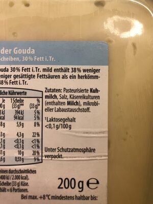 Fettreduzierter Gouda cremig-mild - Ingredients - de