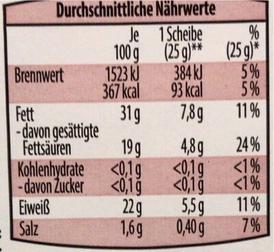 Ziegenkäse Kräuter - Nutrition facts - de