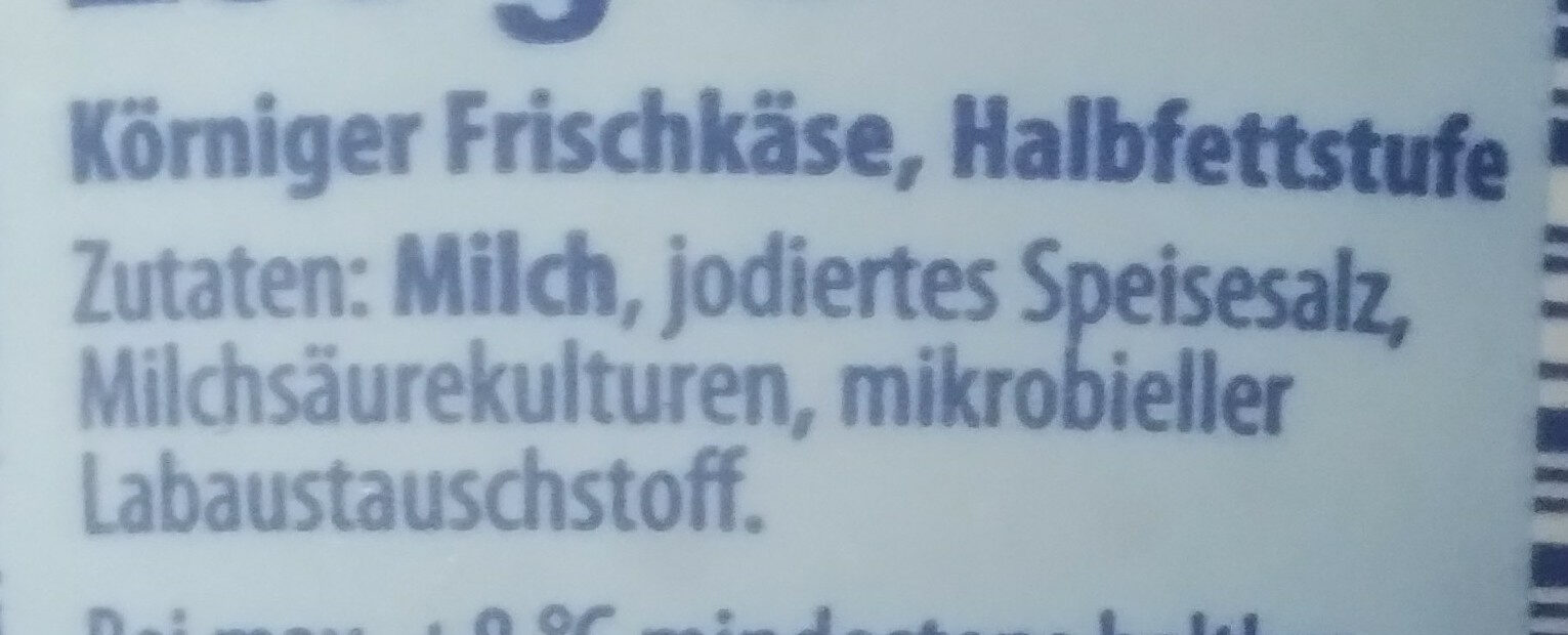 Körniger Frischkäse - Ingredientes - de