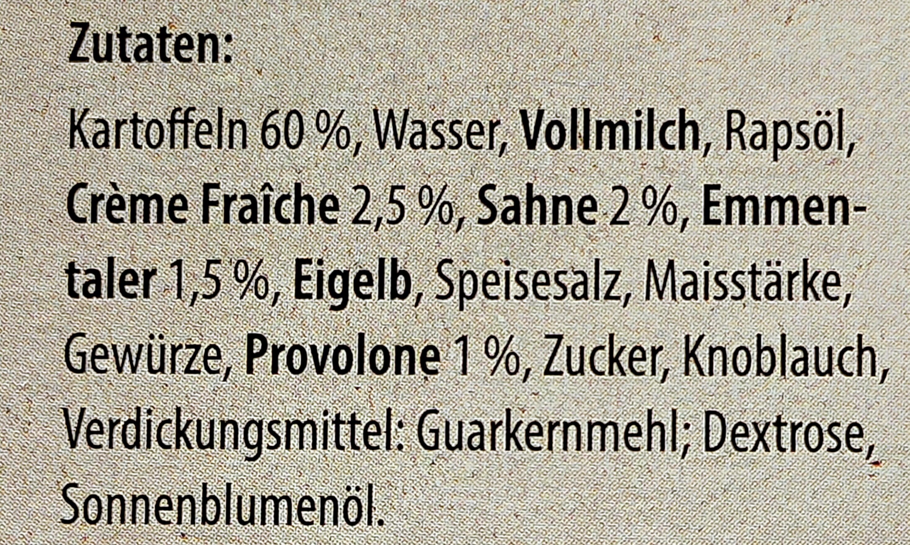 Kartoffelgratin in Käse-Sahne-Sauce - Ingrédients - de