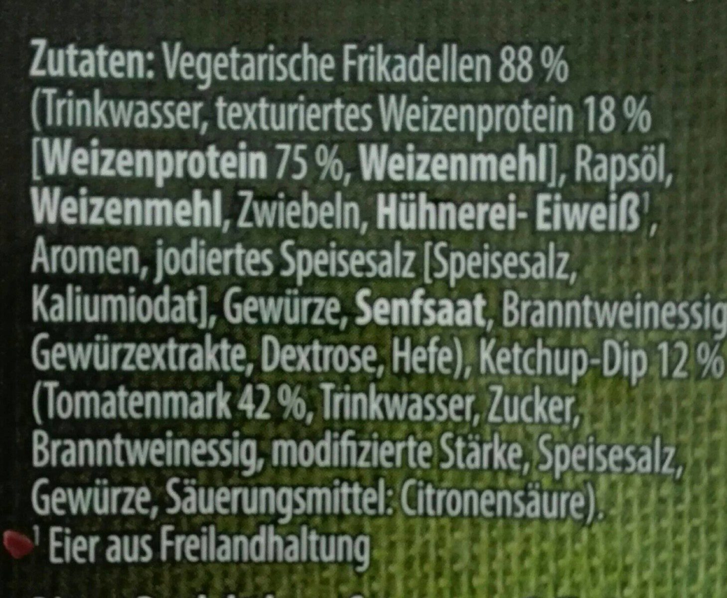 Veggie Frikadellen - Ingrédients
