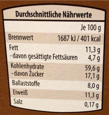 Schoko Müsli - Nutrition facts - de