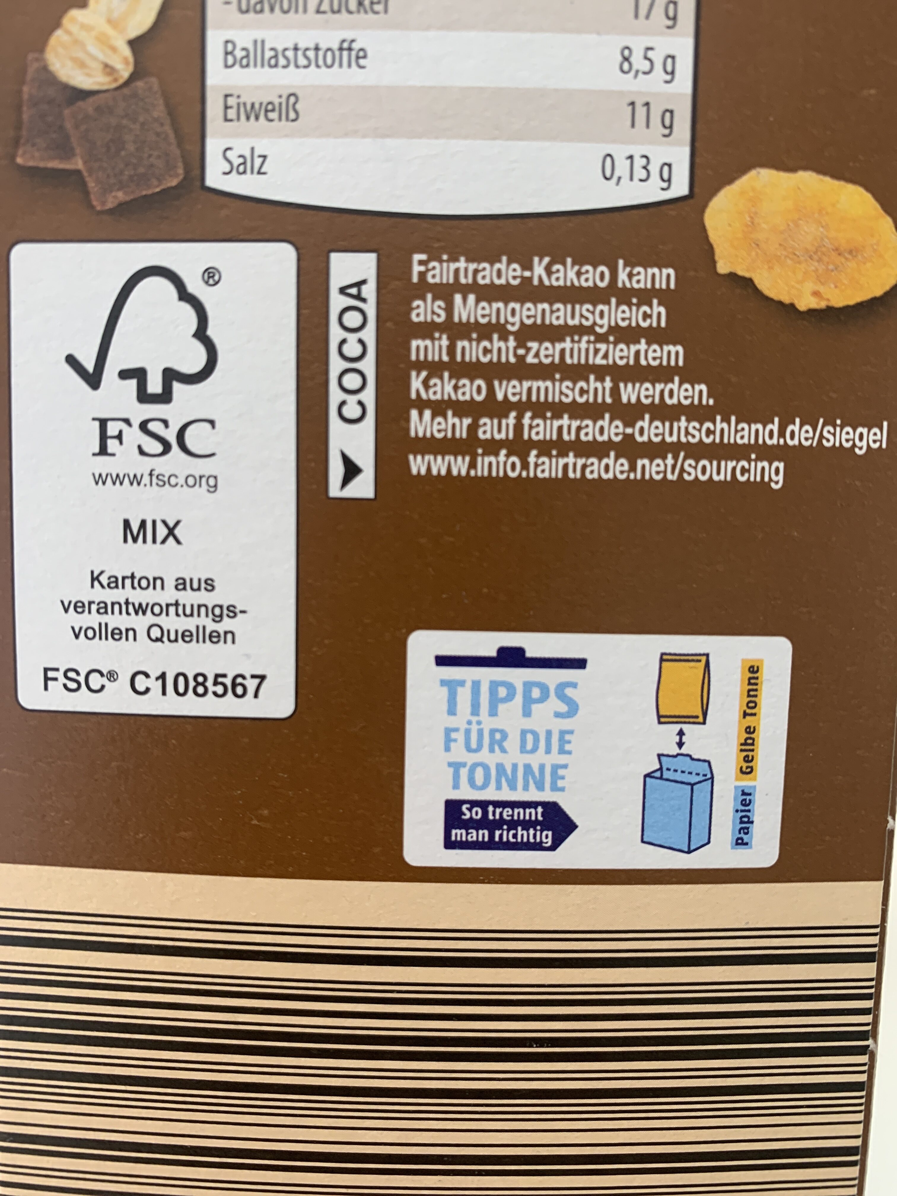 Schoko Müsli - Recycling instructions and/or packaging information - de