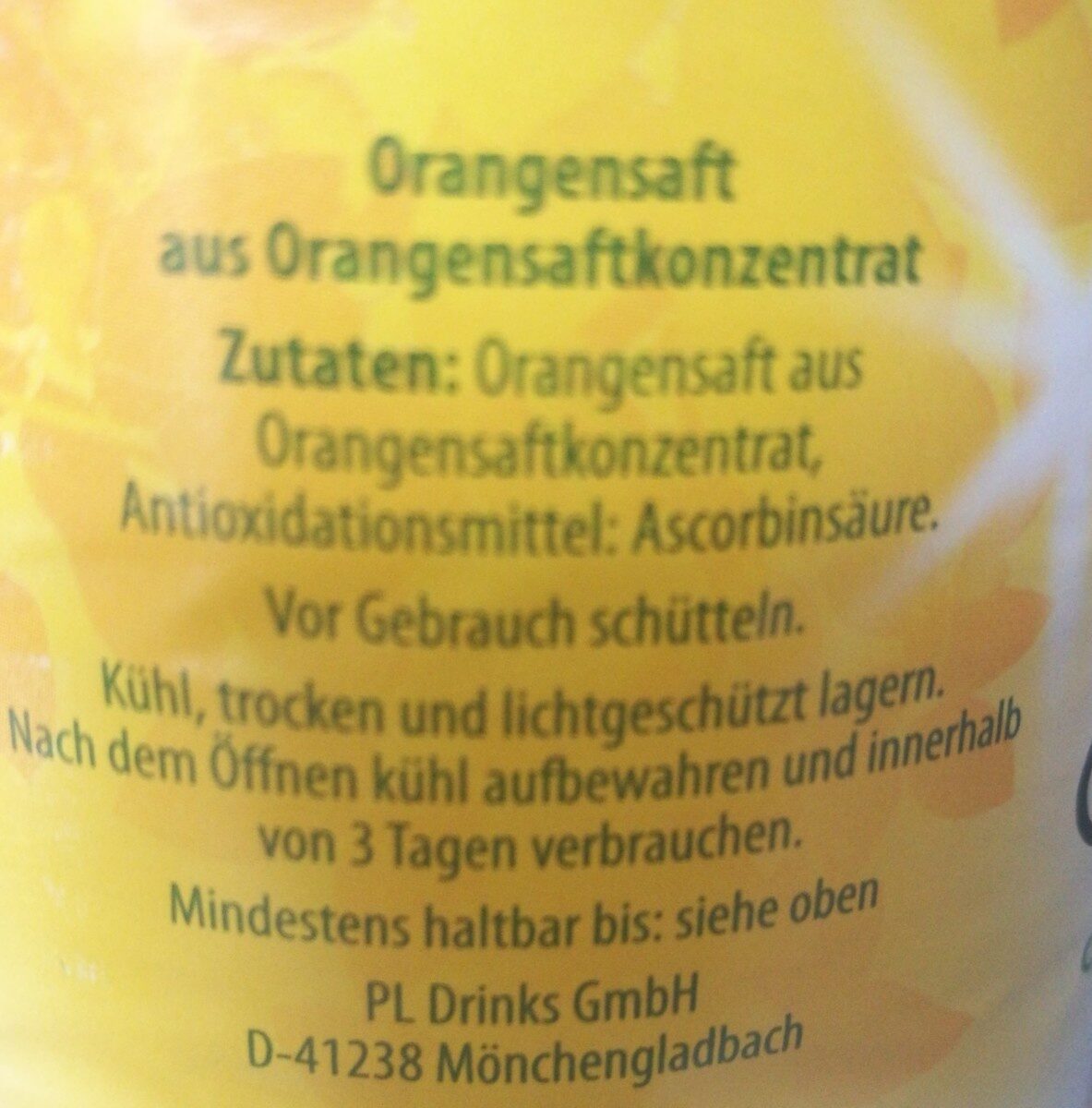 Orangensaft - Ingrédients