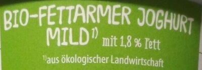 Fettarmer Bio-Joghurt mild 1,8 % Fett - Ingredientes - de