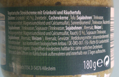 Grünkohl-Räuchertofu - Ingredients - de