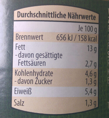 Grünkohl-Räuchertofu - Nutrition facts - de