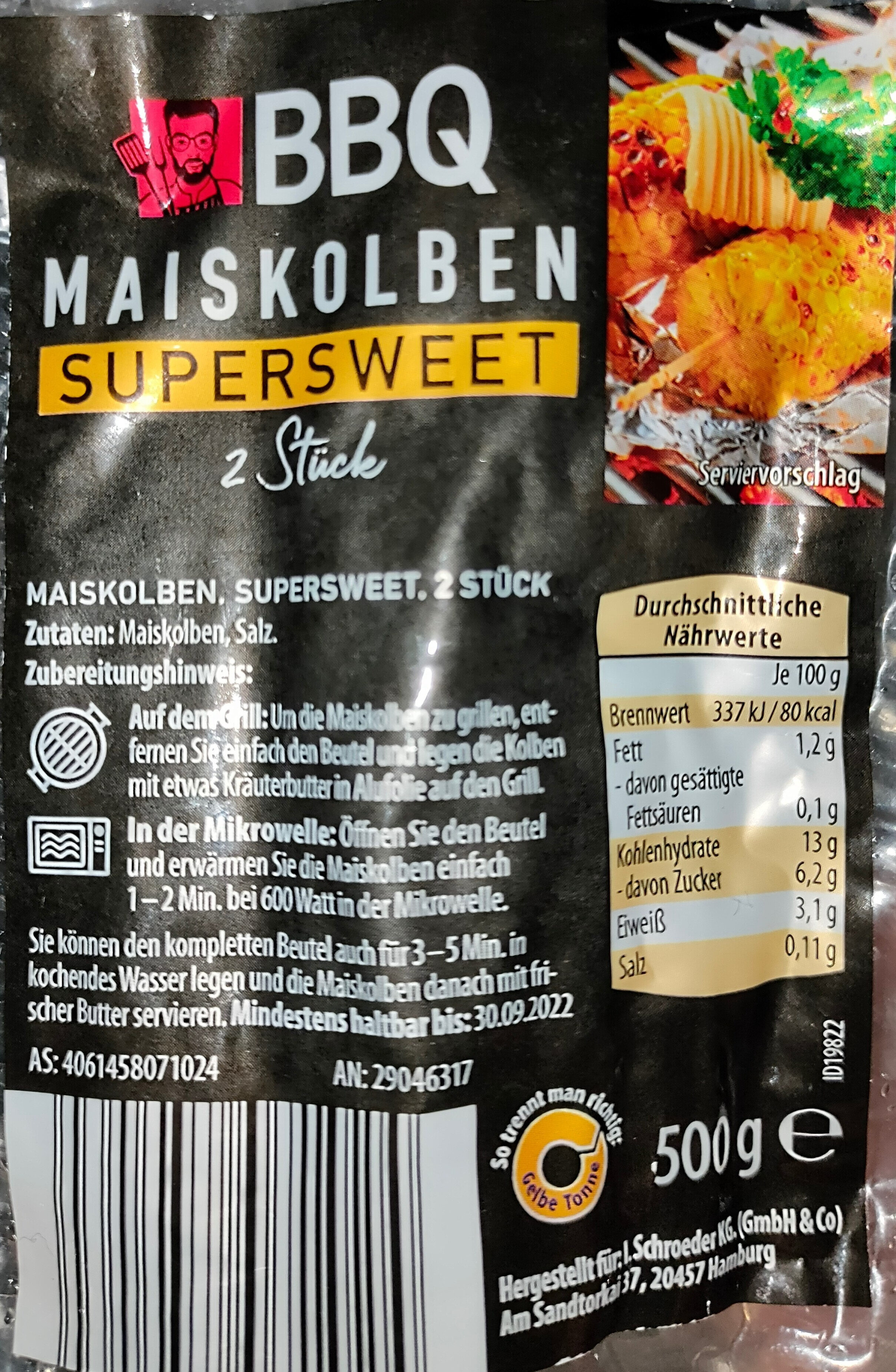 Maiskolben Supersweet - 2 Stück - Recycling instructions and/or packaging information - de