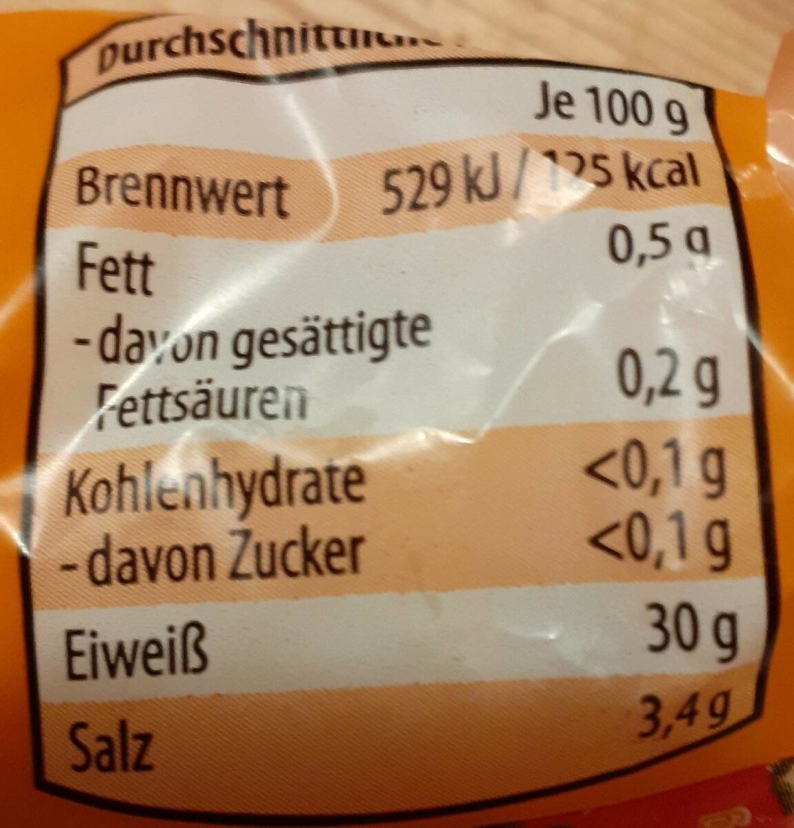 Harzer Käse - Nährwertangaben