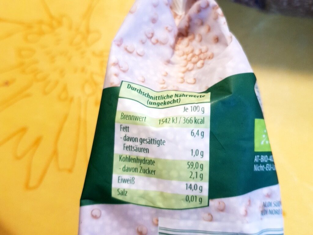 Quinoa weiß - Nutrition facts