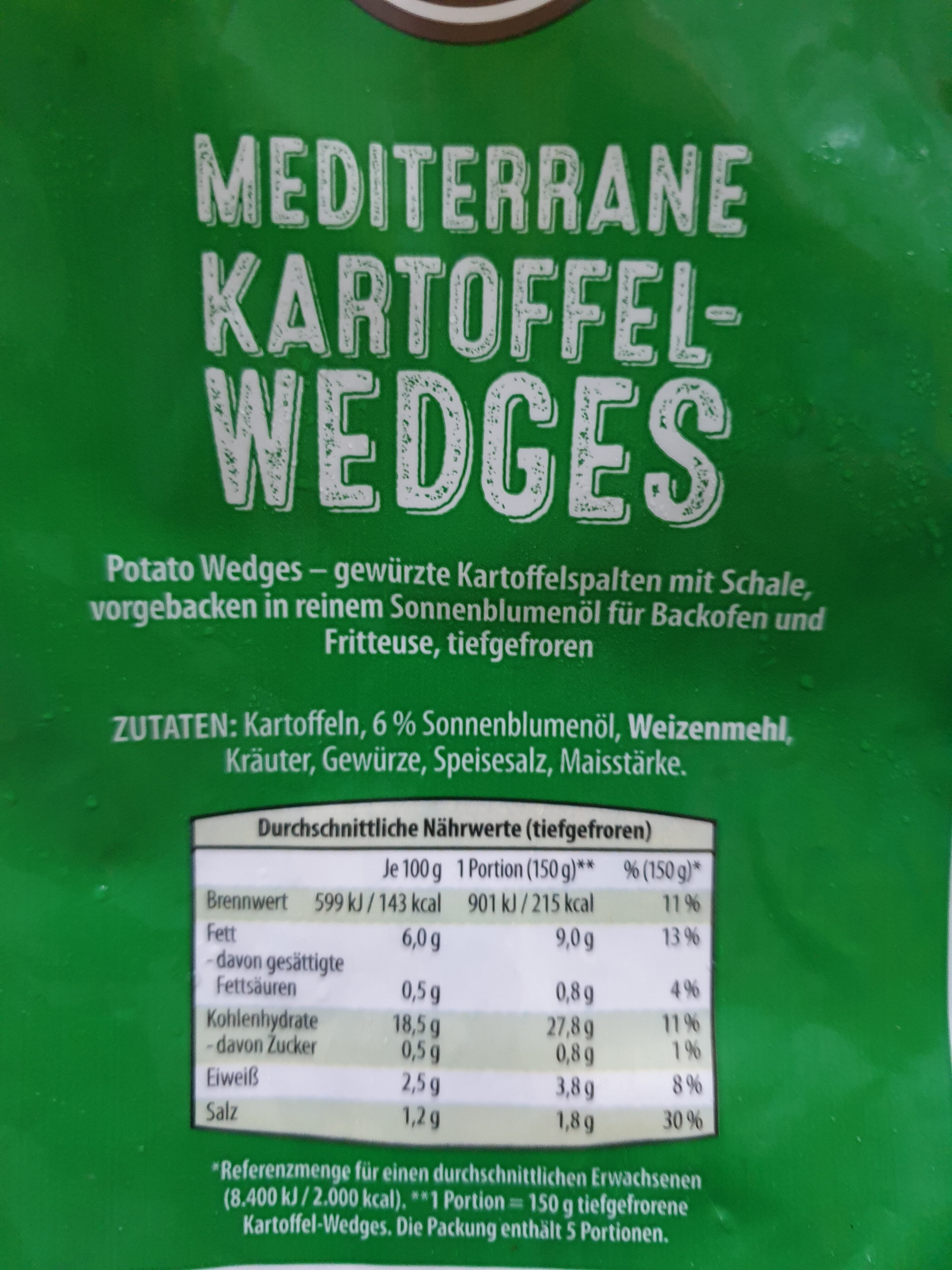 Mediterrane Kartoffel-Wedges - Zutaten