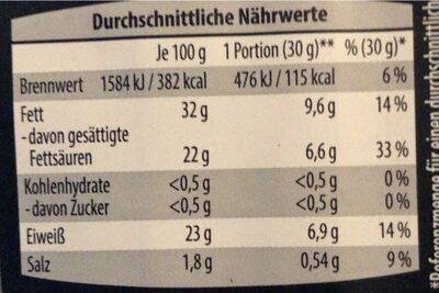 Käse Spezialität Trüffel - Nutrition facts - de