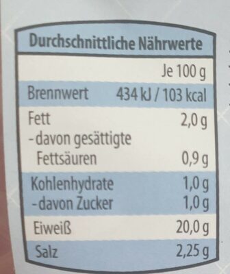 Koch-Hinterschinken - Nutrition facts - de