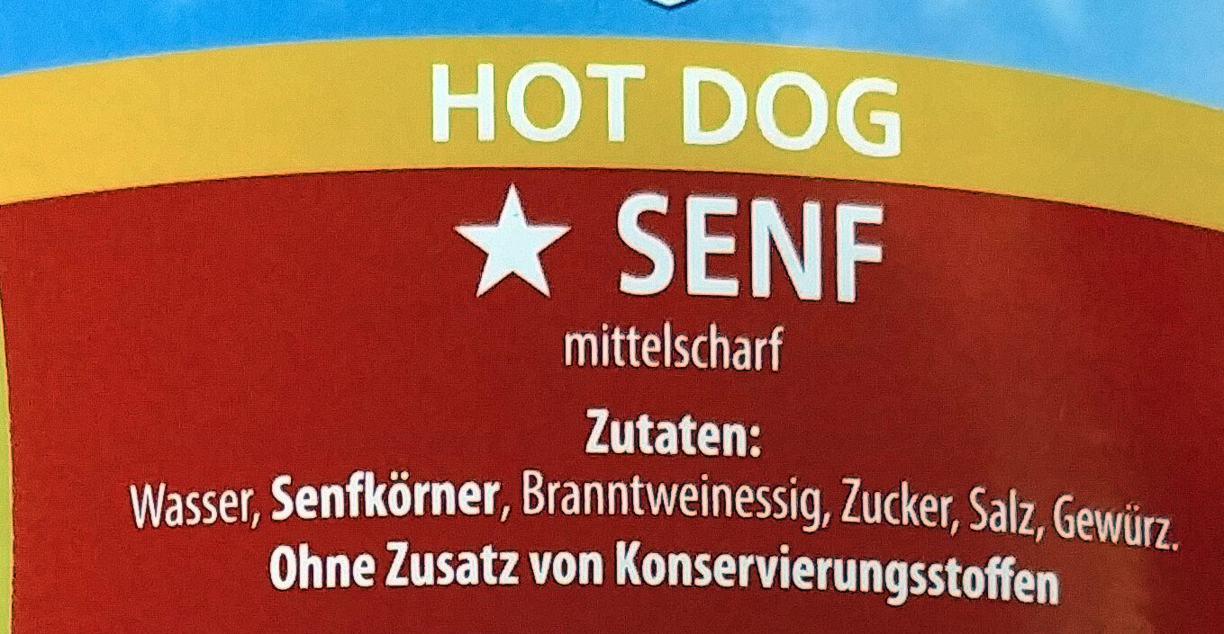 Hot Dog Senf - Zutaten