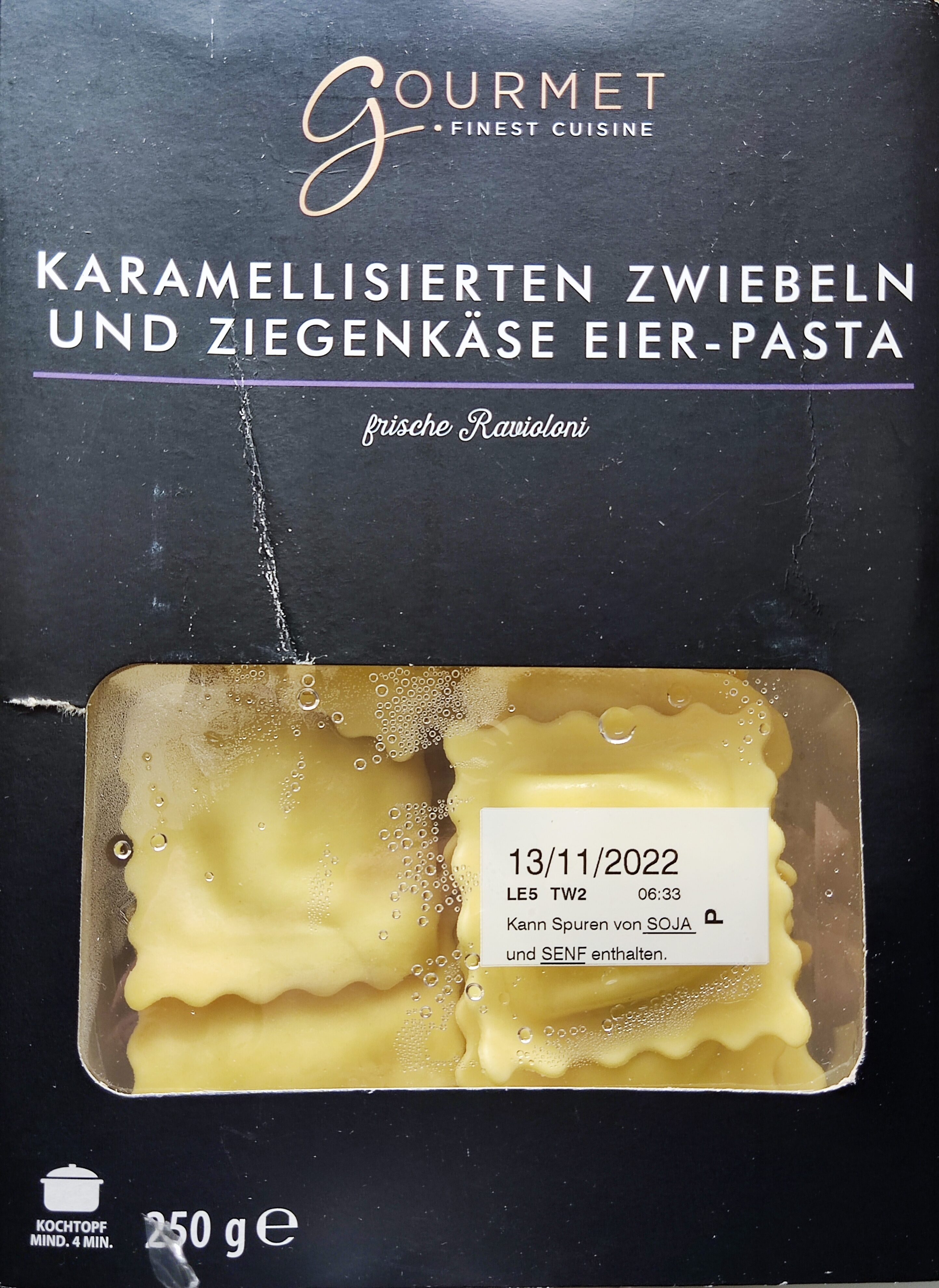 Frische Ravioloni mit karamellisierten Zwiebeln und Ziegenkäse - Produkt
