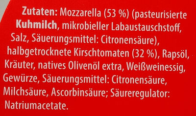 Antipastisalat - Mozzarella Halbgetrocknete Kirschtomaten - Zutaten