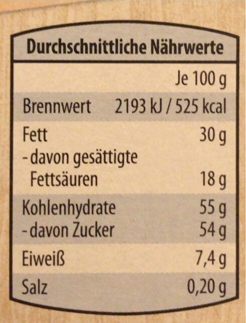 Schokotröpfchen Vollmilch - Nutrition facts
