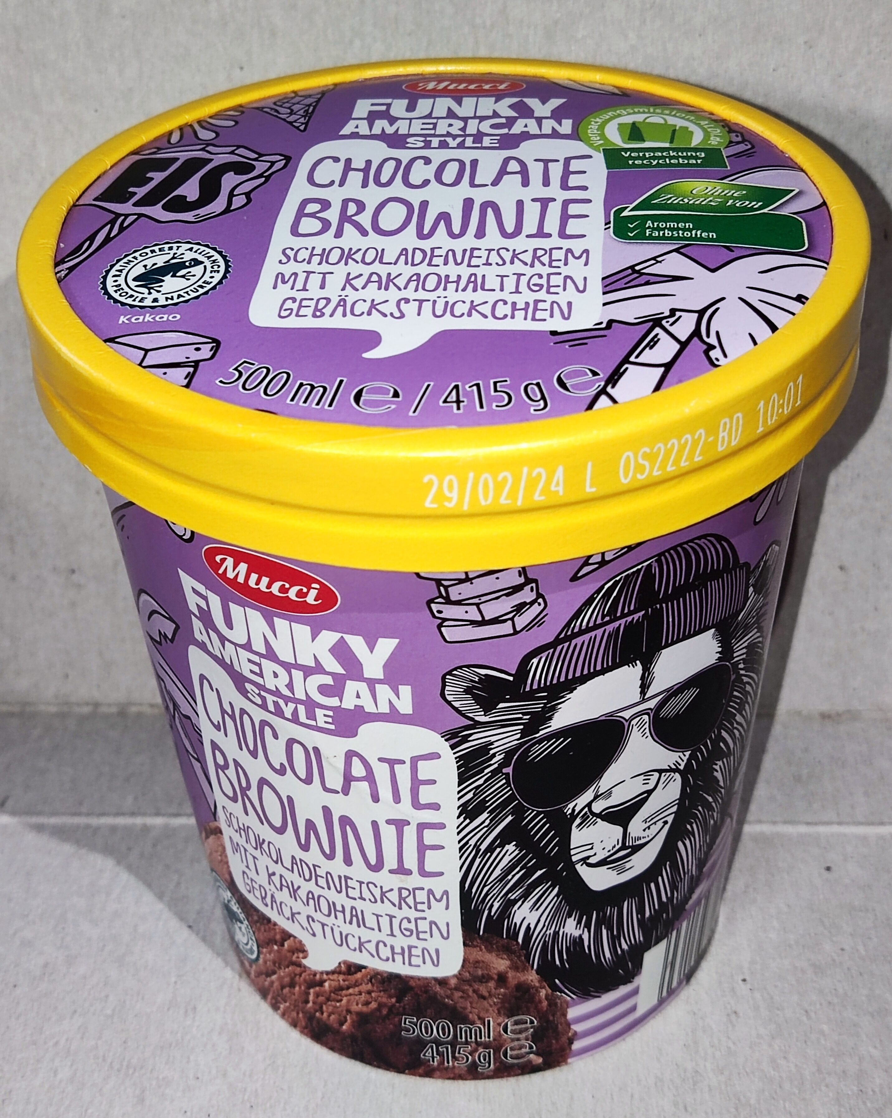 Funky American Ice Cream - Chocolate Brownie - Produkt