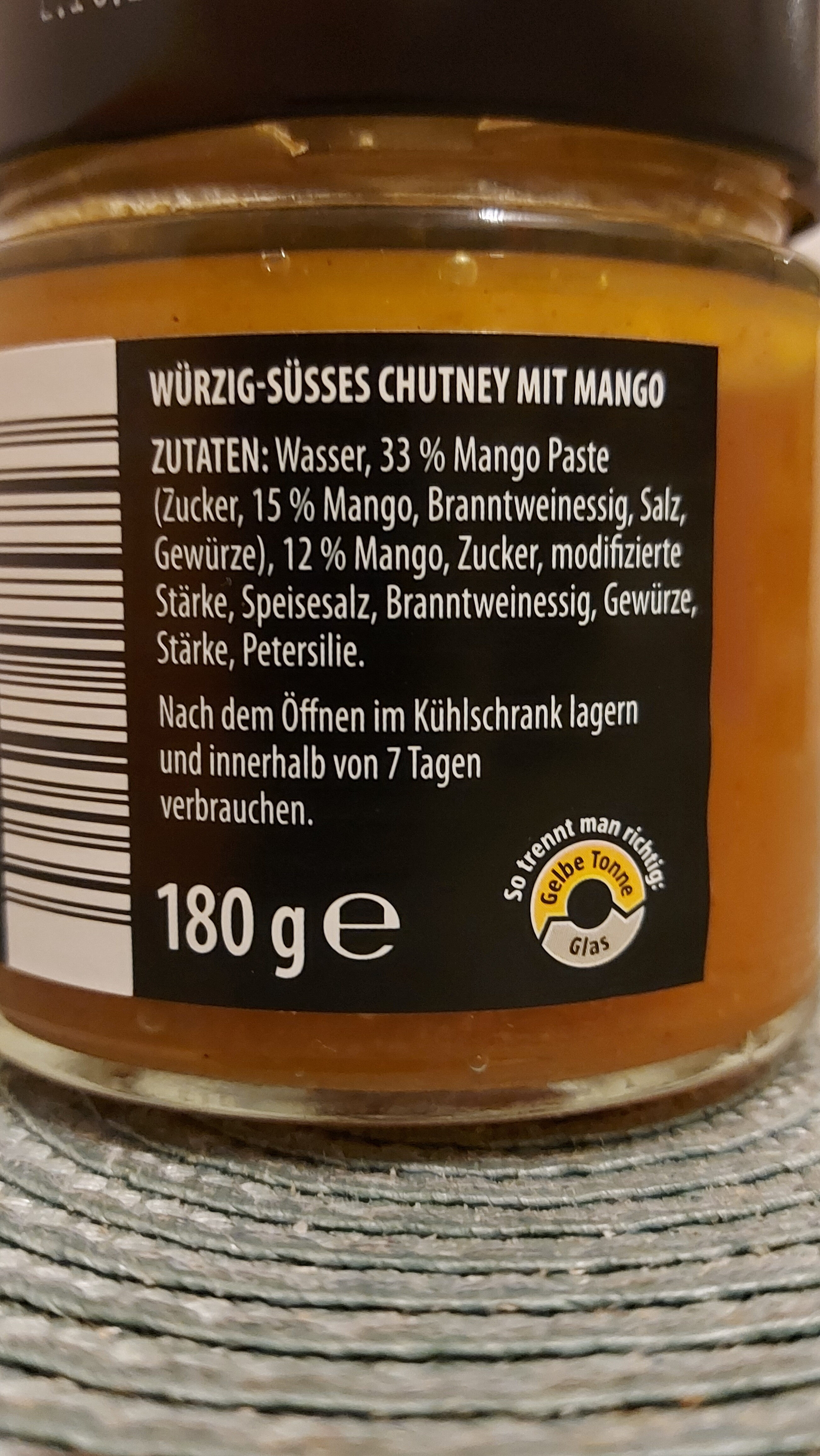 Chutney - Mango - Ingredients - de