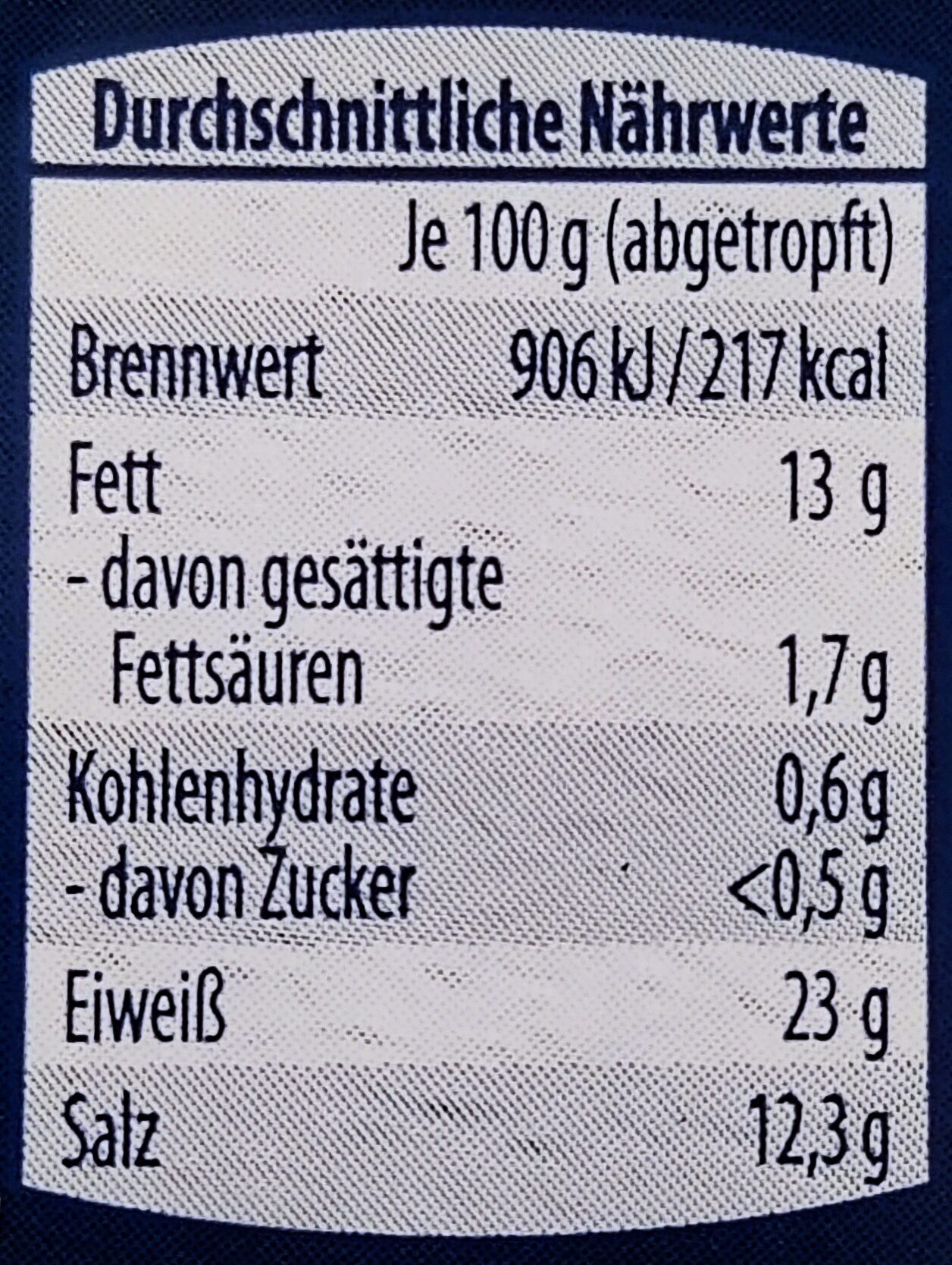 Sardellenringe - Kapern - Nutrition facts - de
