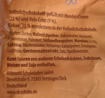 Knusper Eier Mandel-Creme - Ingredients - de