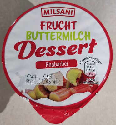 Frucht-Buttermilch-Dessert - Rhabarber - Produkt