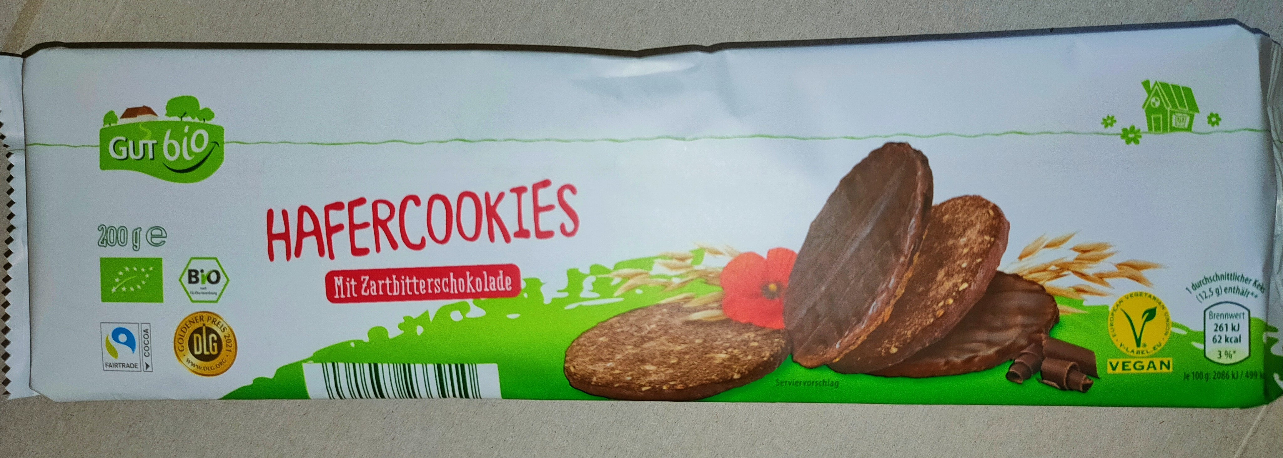 Bio-Hafercookies mit Zartbitterschokolade - Produkt