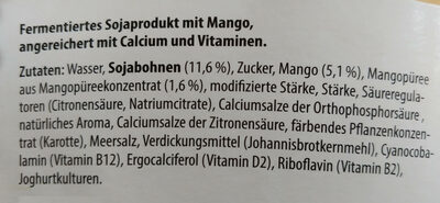 Milsa+ Sojaghurt Mango - Zutaten