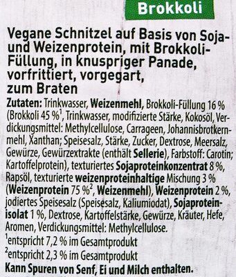 Vegane Schnitzel - Brokkoli - Zutaten