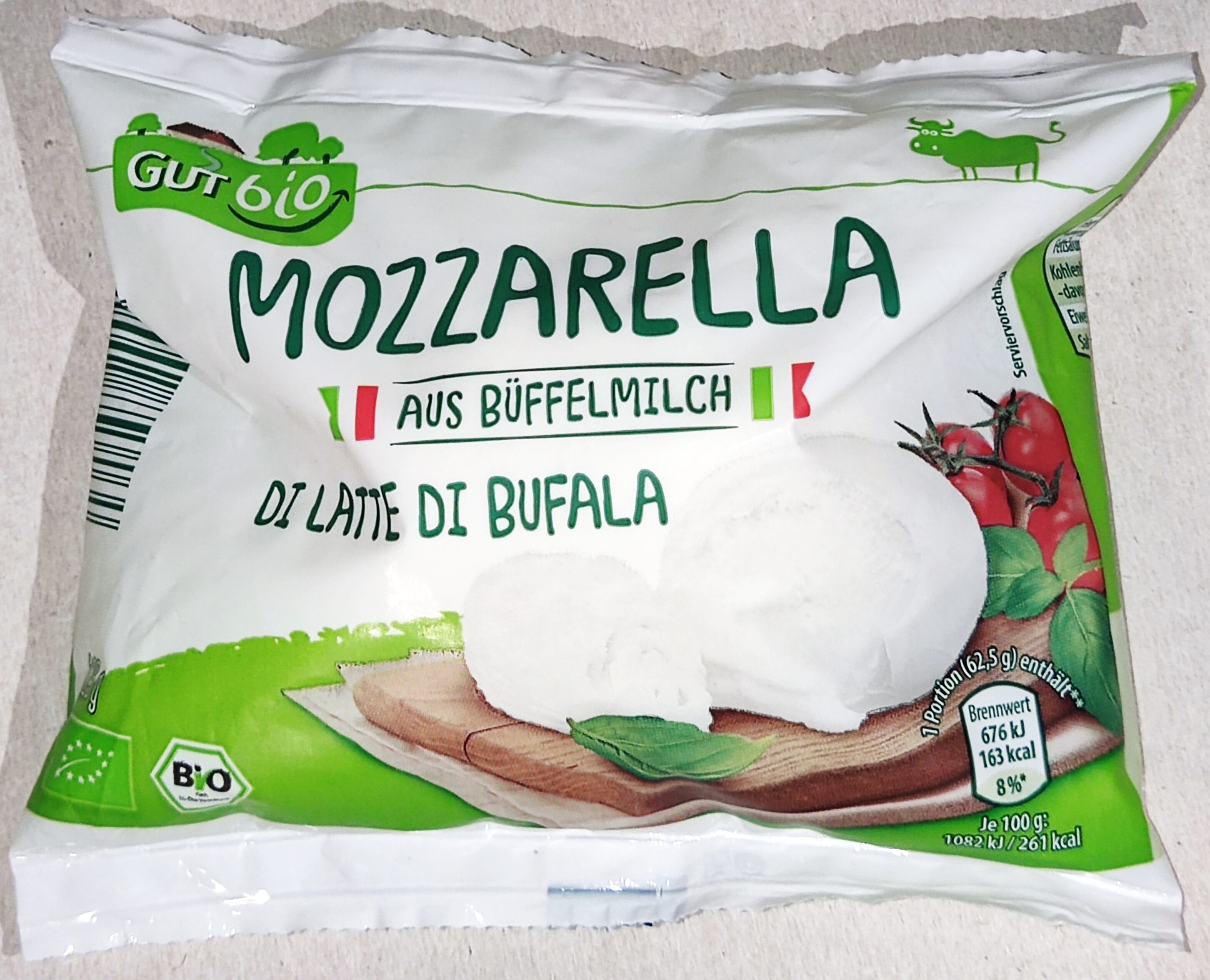 Mozzarella aus Büffelmilch 52 % (Bio) - Produkt