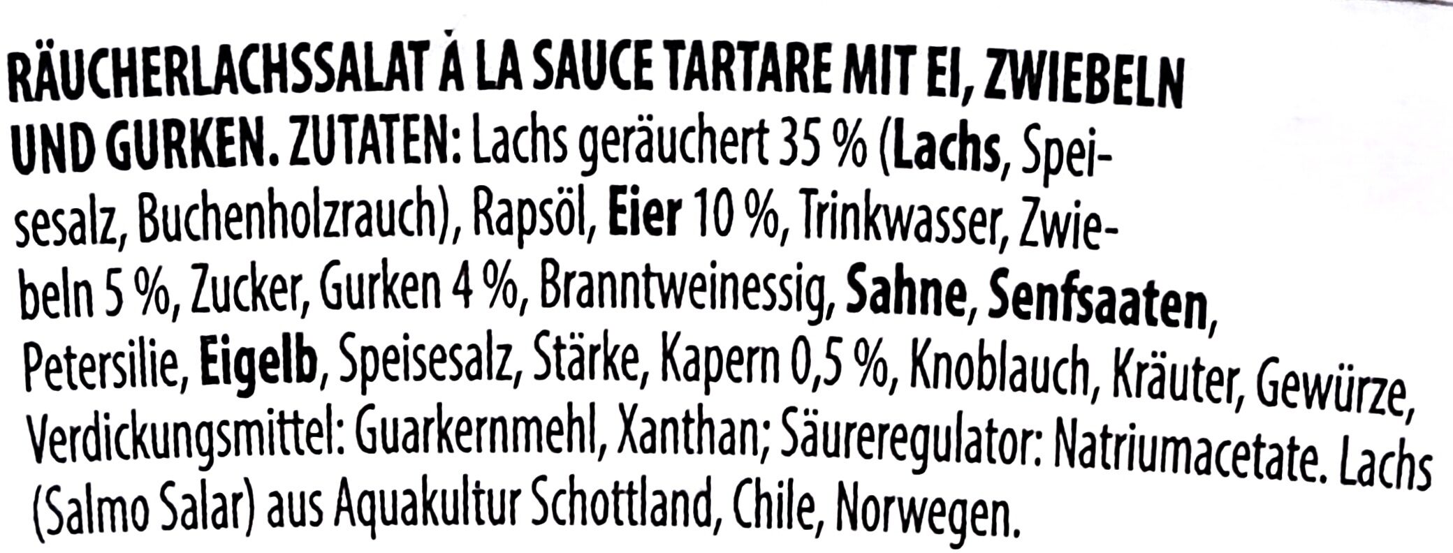 Räucherlachssalat à la Sauce Tartare - Zutaten