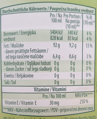 Pflanzenöl - Nutrition facts - de