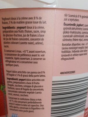 Erdbeer-Joghurt - Nährwertangaben - fr