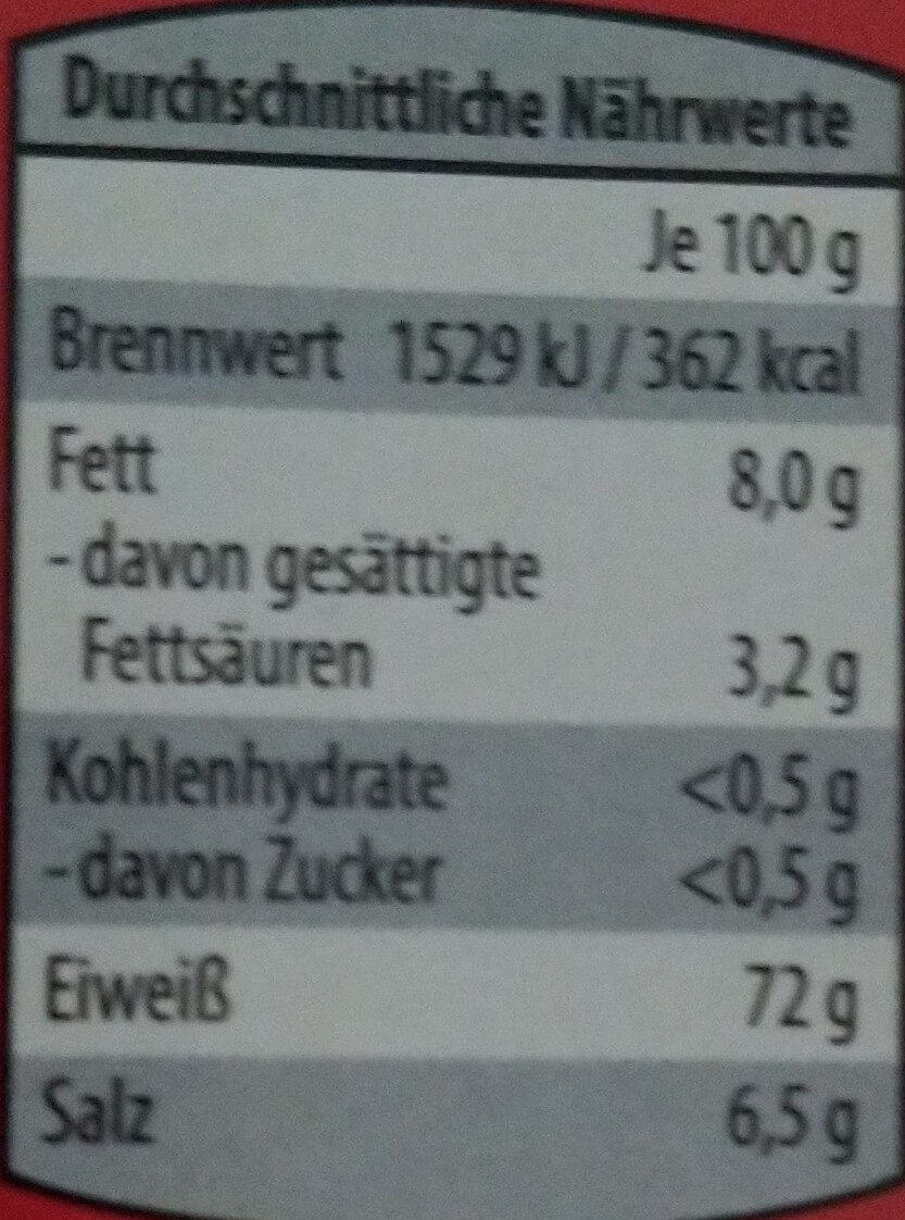 Beef Chips - Nutrition facts - de