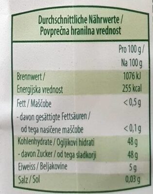 Abricots secs bio - Valori nutrizionali - fr