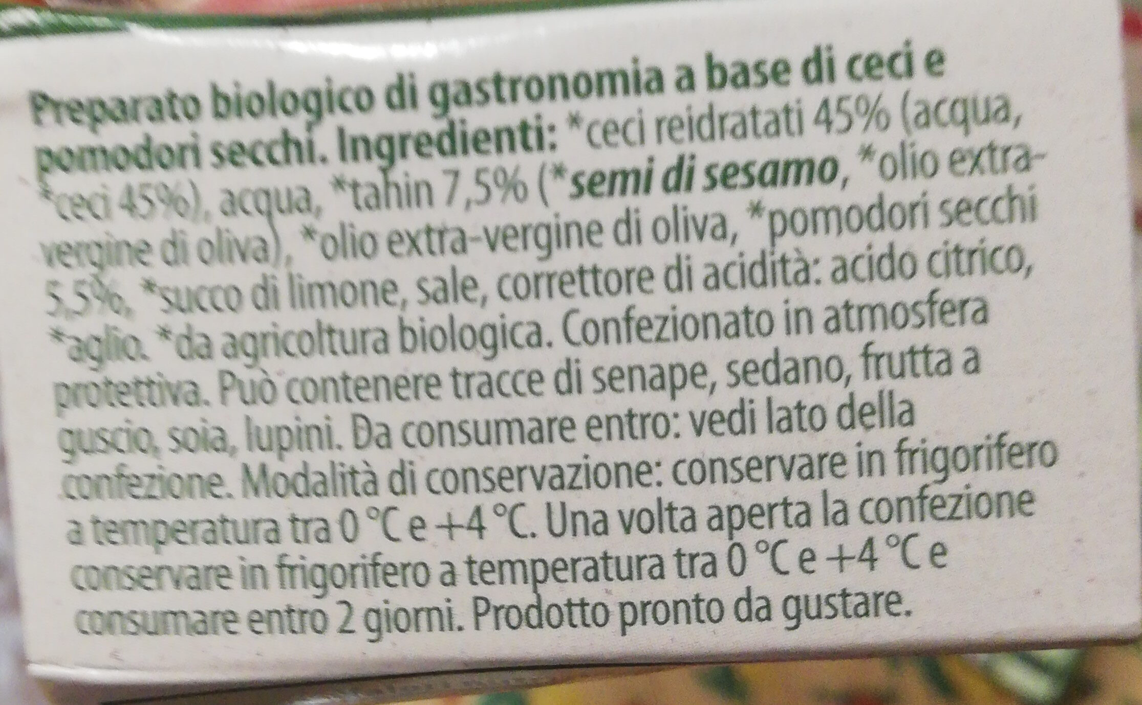 Hummus ai pomodori secchi - Ingredientes - it