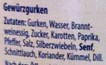 Original Bayerische Genussgurken - Ingredients - de