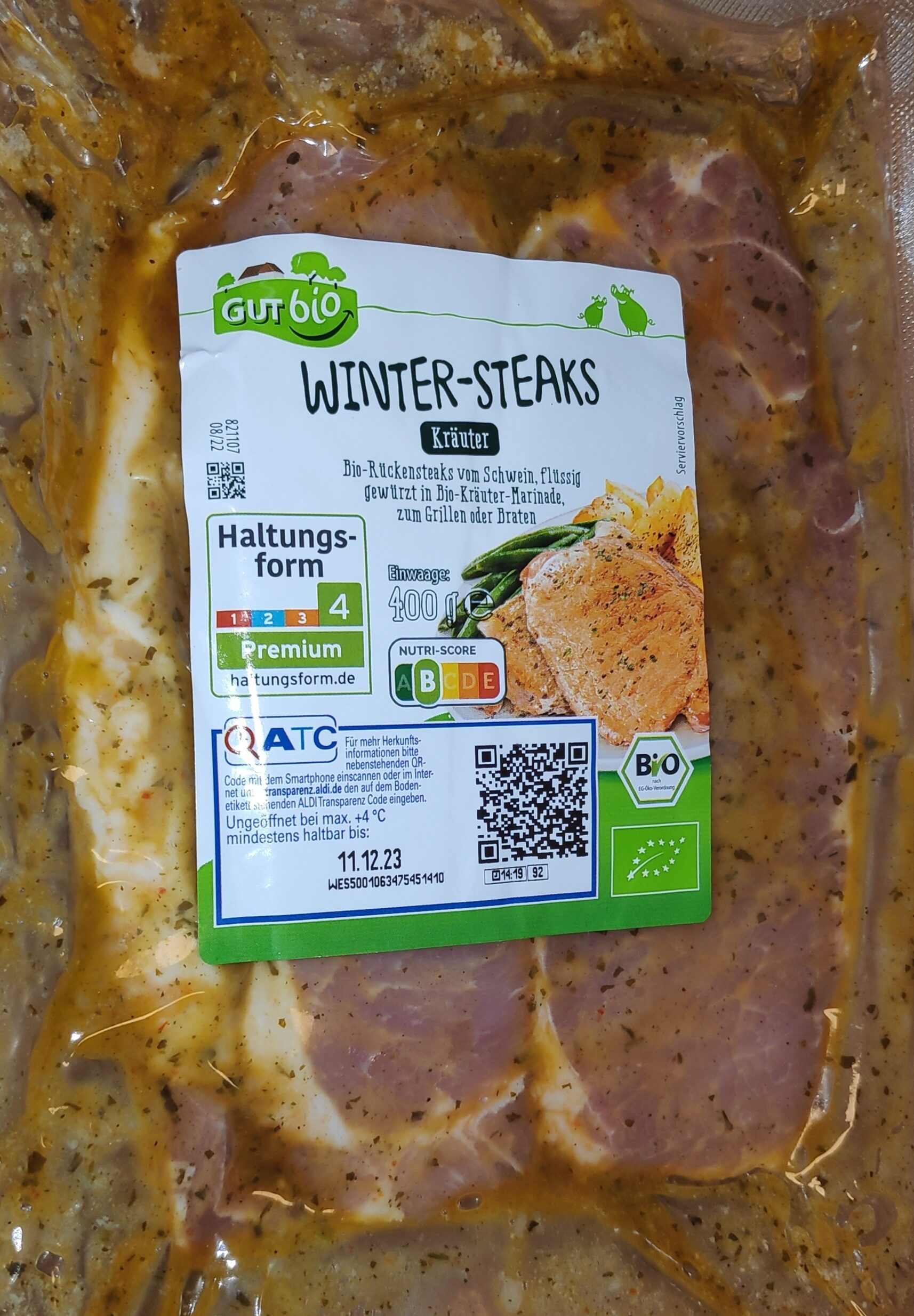 Schweine-Rücken-Steak Kräuter 'Winter' (Bio) - Produkt
