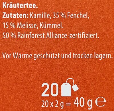 Kräuter-Wärme - Kräutertee aus deutschem Anbau - Zutaten