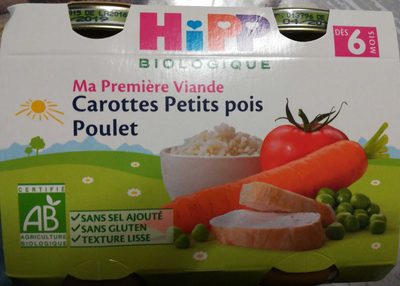 Petit Pot Carottes Petits Pois Poulet Hipp 2X190 G + - Product - fr