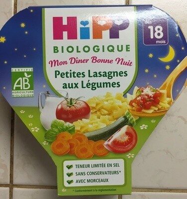 Mon Dîner Bonne Nuit Petites Lasagnes aux Légumes - Produit