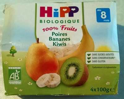 100% Fruits Poires Bananes Kiwis - Produit